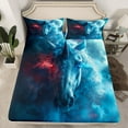 thumbnail image 1 of Unicorn Fitted Sheet Gothic Dreamy Horse Bed Sheets Full,Goth Magical Animal Sheets Galaxy Moon Bedding Set,Boho Room Decor,(No Top Sheet), 1 of 5
