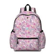 thumbnail image 1 of Unicorn Flamingo Pattern Backpack for School,Schoolbag with Adjustable Shoulder Straps & Padded Back,13.4"x11"x4.7", 1 of 6
