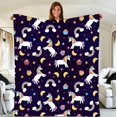 thumbnail image 1 of Unicorn Flannel Throw Blankets,Cute Rainbow Unicorn Plush Throw Blanket ,Soft Cozy Warm Blankets and Throws for Kids Girls Women,Fuzzy Velvet Blanket for Couch Bed Living Room,All Seasons 50"x40", 1 of 5