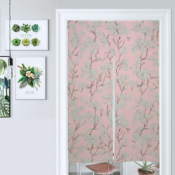 Unicorn Floral Pink Pattern Door Curtain Nordic Living Room DoorCurtain Porch Partition Curtain Kitchen Rative Half Curtain