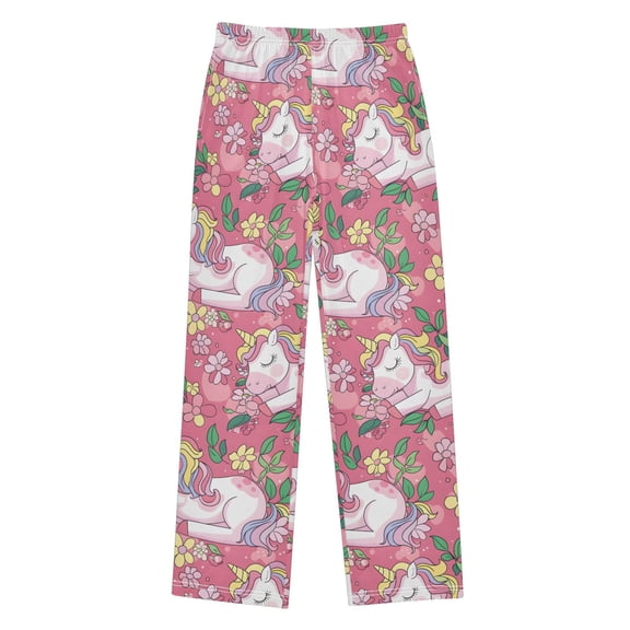 Unicorn Flower Christmas Pajama Pants Soft and Lightweight Elastic Waistband Christmas Pajama Pants