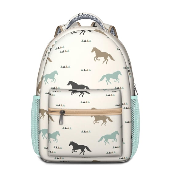 Unicorn & Flower Print Waterproof Backpack - Stylish Ergonomic Student Bookbag for Commuters, Durable Daypack with Breathable Mesh Shoulder Straps