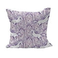 thumbnail image 1 of Unicorn Fluffy Throw Pillow Cushion Cover, Unicorn Galloping on Curved Swirled Tree Branches in Abstract Forest Pattern Art Print, Decorative Square Pillow Case, 24" x 24", Purple, by Ambesonne, 1 of 5