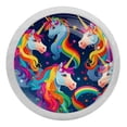thumbnail image 1 of Unicorn Fluorescent Drawer Pulls with Screws: Round 4-Pack Glow-in-the-Dark Knobs – Suitable for Cabinets, Wardrobes, Dressers, 1 of 6