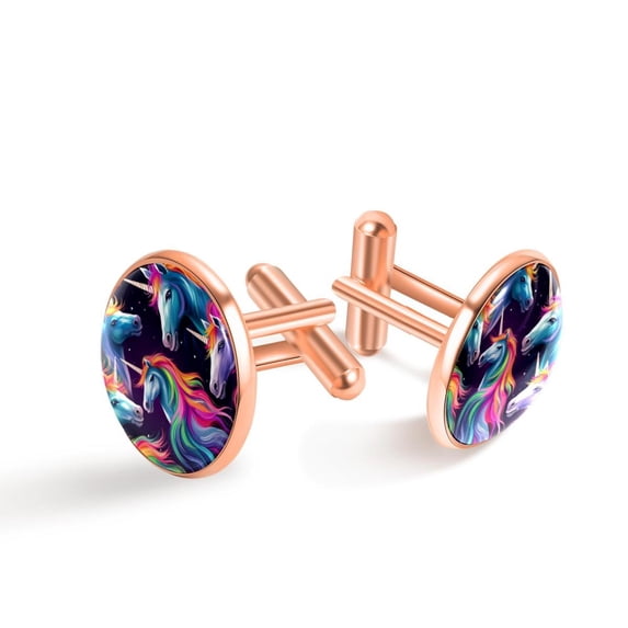 Unicorn Formal Wear Stainless Steel Cufflinks Set for Dress Shirts - Ideal for Business Meetings and Special Events