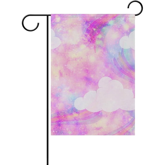 Unicorn Galaxy Cloud Decorative Double Sided House Flag 28 x 40 inch