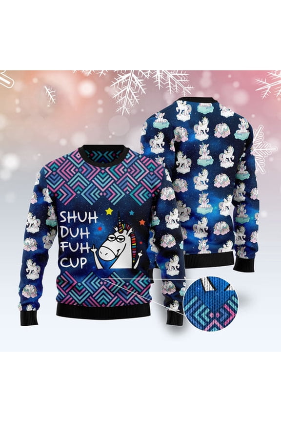 Unicorn Galaxy Cool 3D Christmas Sweater, Funny Xmas Sweater, Sweater Xmas