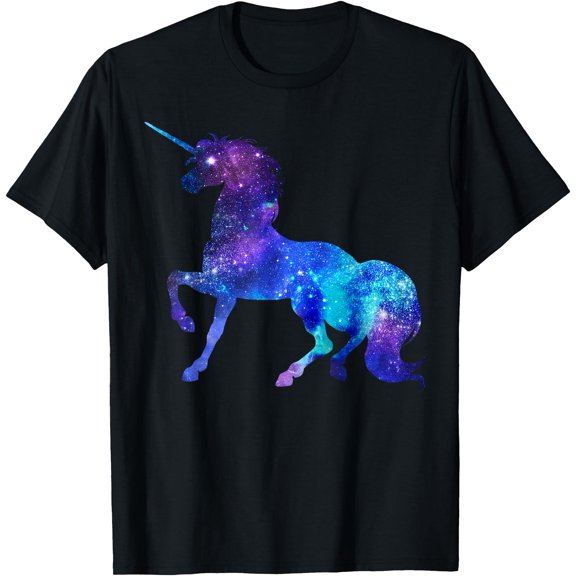 Unicorn Galaxy Squad Funny Galactic Space Gift Unisex T-Shirt for Men Women Kids Toddler,Black Color,Size XL