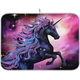 thumbnail image 1 of Unicorn Galaxy Stars Dish Drying Mat for Kitchen Counter, Ultra Absorbent Reversible Microfiber Dishes Drying Rack Pad Heat-resistant Mats 16x18in Home Decor, 1 of 7