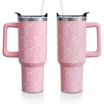 Unicorn Gifts 40 Ounce Insulated Stainless Steel Tumbler with Handle & Straw Lid - Leakproof Water Bottle Cup for Men & Women