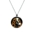 thumbnail image 1 of Unicorn Glass Circular Pendant Necklace Jewelry, 1 of 5