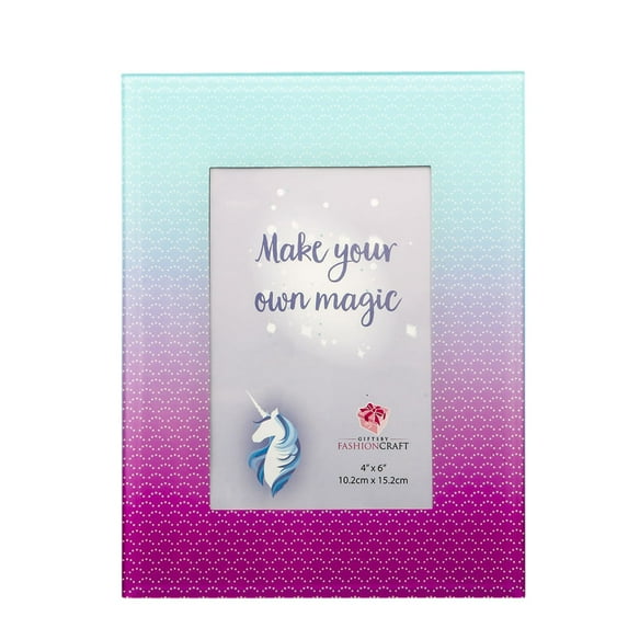 Unicorn Glass Frame 4 x 6 set of 1 table/placecard number party favor photo frame set of 17