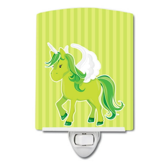 Unicorn Green Stripes Ceramic Night Light