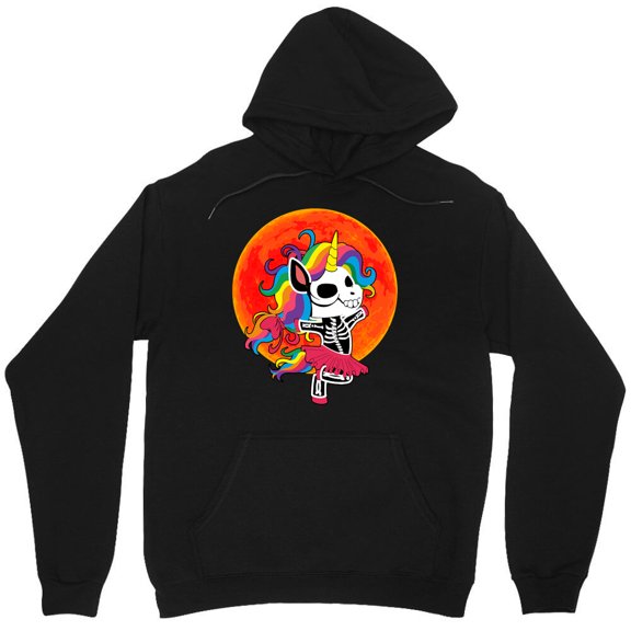 Unicorn Halloween Funny Unicorn Halloween Gift Graphic Unicorn Skeleton Mythical M7583 Unisex Hoodie, Up to Size 5XL