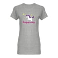 thumbnail image 1 of Unicorn Happiness Shaped T-Shirt Women -Image by Shutterstock, Female Medium, 1 of 2