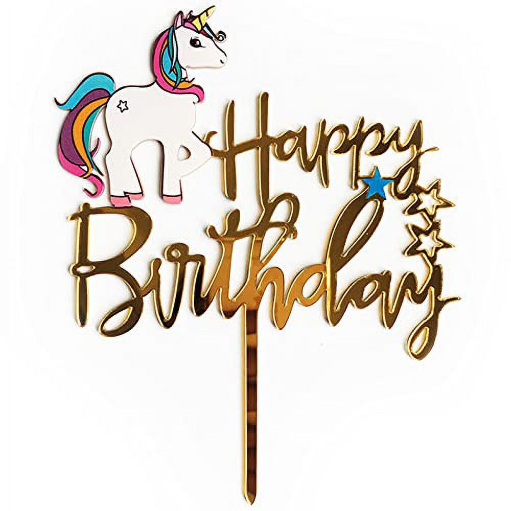 Unicorn Happy Birthday Cake Topper Unicorn Party Cake Topper Birthday