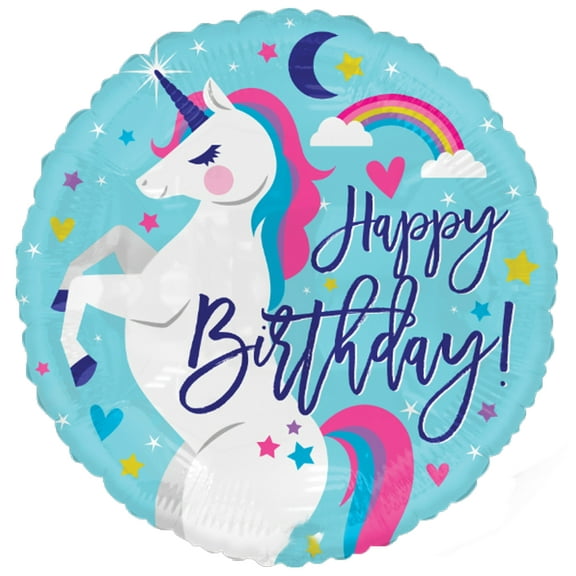 Unicorn Happy Birthday Foil / Mylar Balloon 18"