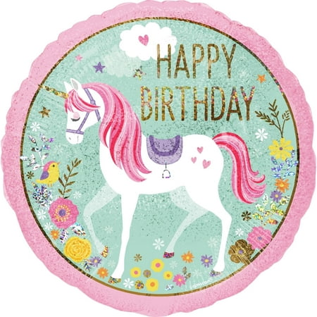 18" BIRTHDAY UNICORN SPARKLE Balloon Party Supplies Decorations Foil Mylar Balloon