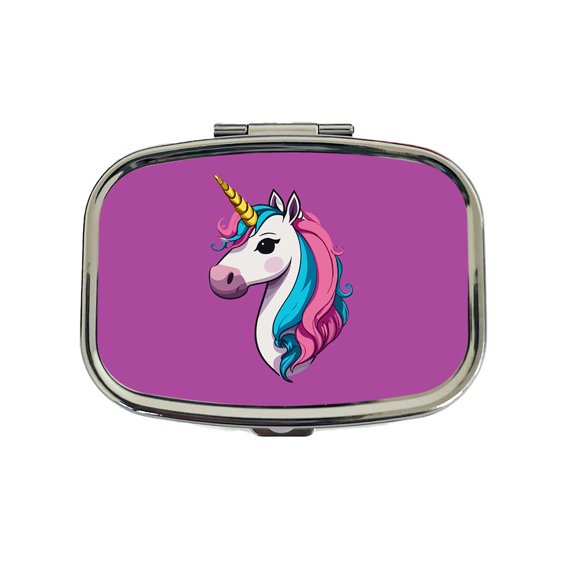 Unicorn Head Beautiful Small Travel Handbag Pill Box Case