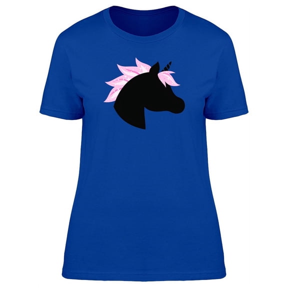 Unicorn Head Black Silhouette T-Shirt Women -Image by Shutterstock, Female Large