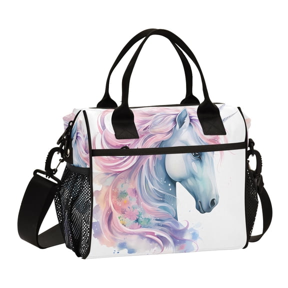 Unicorn Head Cooler Bag Lunch Bag Soft Cooler Cooling Tote Insulated Lunch Box for Adult Men Women