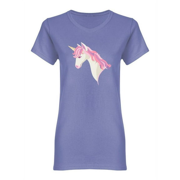 Unicorn Head Rainbow Mane Shaped T-Shirt Women -Image by Shutterstock, Female Small
