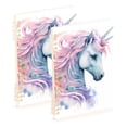 thumbnail image 1 of Unicorn Head Ring Binder Notebook Journey Note Diary College Ruled Spiral Notebook Study Loose Leaf Paper A5 60 Pages, 1 of 8