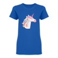 thumbnail image 1 of Unicorn Head With Rainbow Mane Shaped T-Shirt Women -Image by Shutterstock, Female Small, 1 of 2