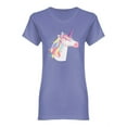 thumbnail image 1 of Unicorn Head With Rainbow Mane Shaped Tee Women's -Image by Shutterstock, 1 of 2