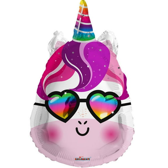 Unicorn Head with Glasess Foil Balloon 18" (Each)