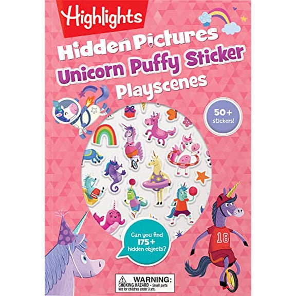 Pre-Owned Unicorn Hidden Pictures Puffy Sticker Playscenes: Unicorn Hidden Pictures Puffy Sticker Playscenes (Paperback) by Highlights (Creator)