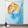 thumbnail image 1 of Unicorn Home and Kids Decor Tapestry, Unicorn with a Single Horn Forehead on Sun Fluffy Clouds Art Print, Wall Hanging for Bedroom Living Room Dorm Decor, 60W X 80L Inches, Multi, by Ambesonne, 1 of 5