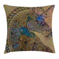 thumbnail image 1 of Unicorn Home and Kids Decor Throw Pillow Cushion Cover, Authentic Spiritual Creature Design with East Indian Patterns Image, Decorative Square Accent Pillow Case, 16 X 16 Inches, Multi, by Ambesonne, 1 of 1