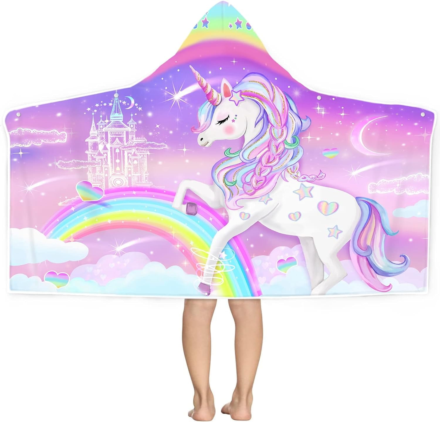 Super Cute Unicorn Beach Towel For Girls & Teens - Pink Rainbow Design, Quick Dry, Sand Proof, 30 X 60 Inches - View #10