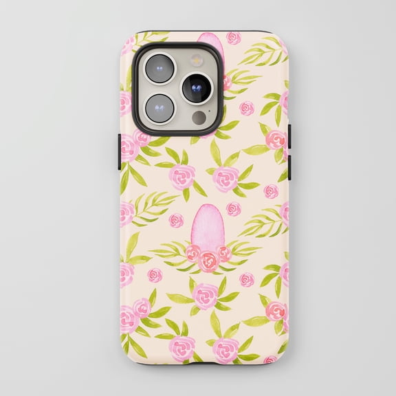 Unicorn Horn Floral For All iPhone Series Protective Phone Case Watercolor Pink Green Peach