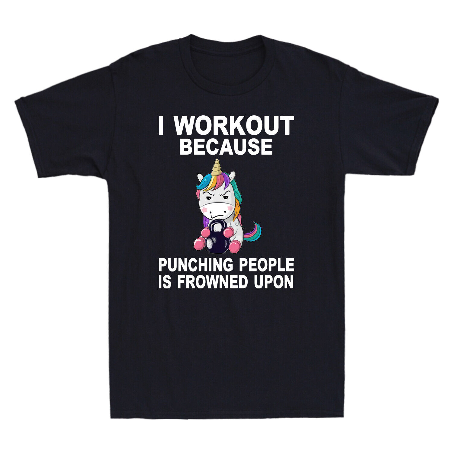 Unicorn I Workout Because Punching People Is Frowned Upon Men's Cotton