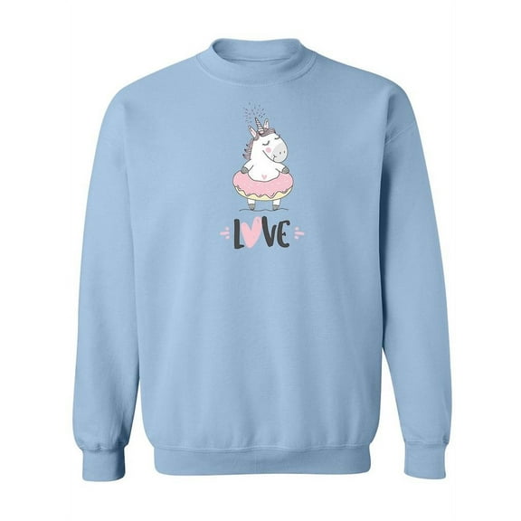 Unicorn In Donut Love Design Sweatshirt Women -Image by Shutterstock, Female XX-Large