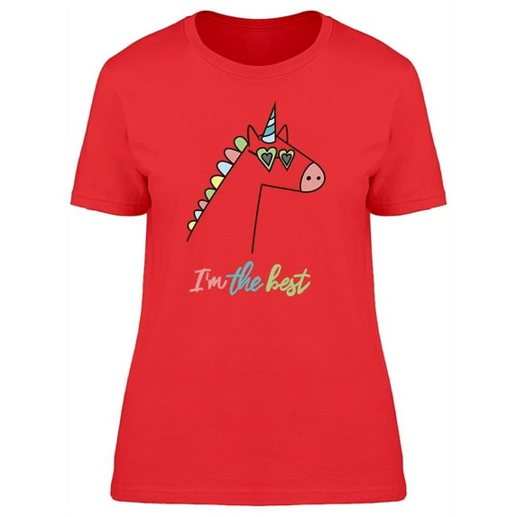 Unicorn In Glasses I Am The Best T-Shirt Women -Image by Shutterstock, Female Small