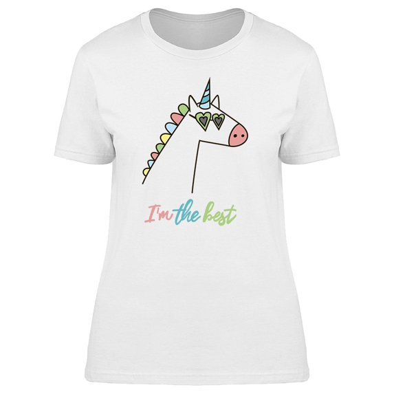 Unicorn In Glasses I Am The Best Tee Women's -Image by Shutterstock
