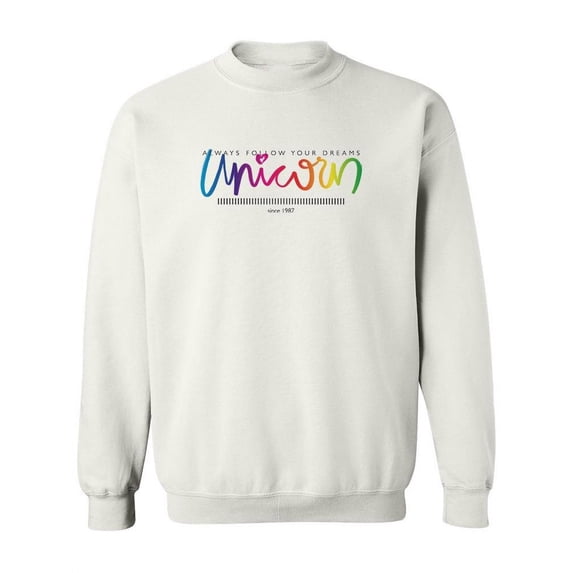 Unicorn In Rainbow Sweatshirt Women -Image by Shutterstock, Female Small