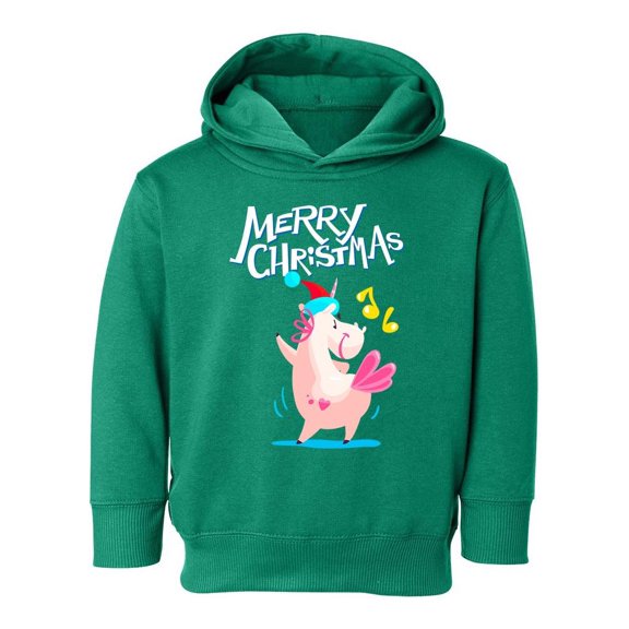 Unicorn In Santa Hat Dancing Hoodie Toddler -Image by Shutterstock,  5 Toddler