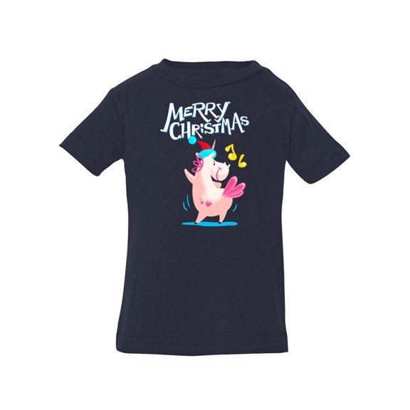 Unicorn In Santa Hat Dancing T-Shirt Infant -Image by Shutterstock,  6 Months