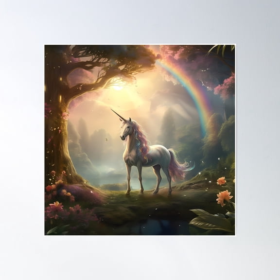 Unicorn In The Mist Poster Wall Art, Modern Wall Decor, 8x12 UNFRAMED