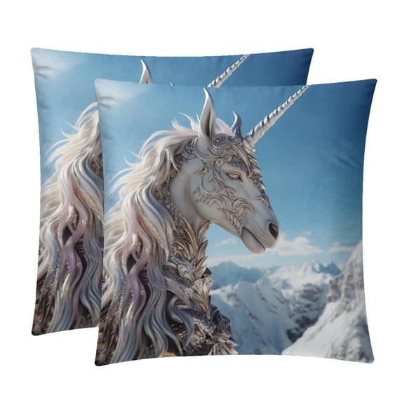 Unicorn Inserts - Set of 2 Bed Pillow Inserts with Unique Patterns - Available in Sizes 16x16, 18x18, 20x20 Inches for Throw Pillow Covers - Great for Any Occasion!