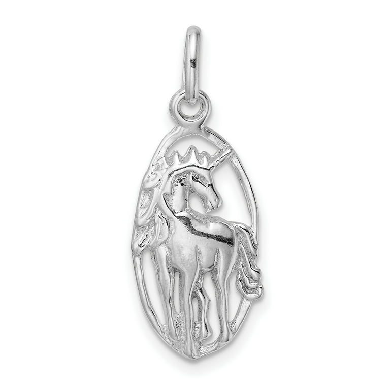 Framed Unicorn Charm Sterling Silver Framed Unicorn Charm Sterling Silver