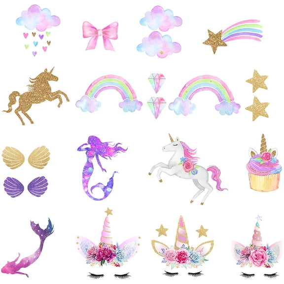 Unicorn Iron On Patches Set of 21 Full HD Graphic Decorative Stickers