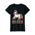 thumbnail image 1 of Unicorn Jesus Loves Me Catholic God Christian Women Girls T-Shirt, 1 of 5