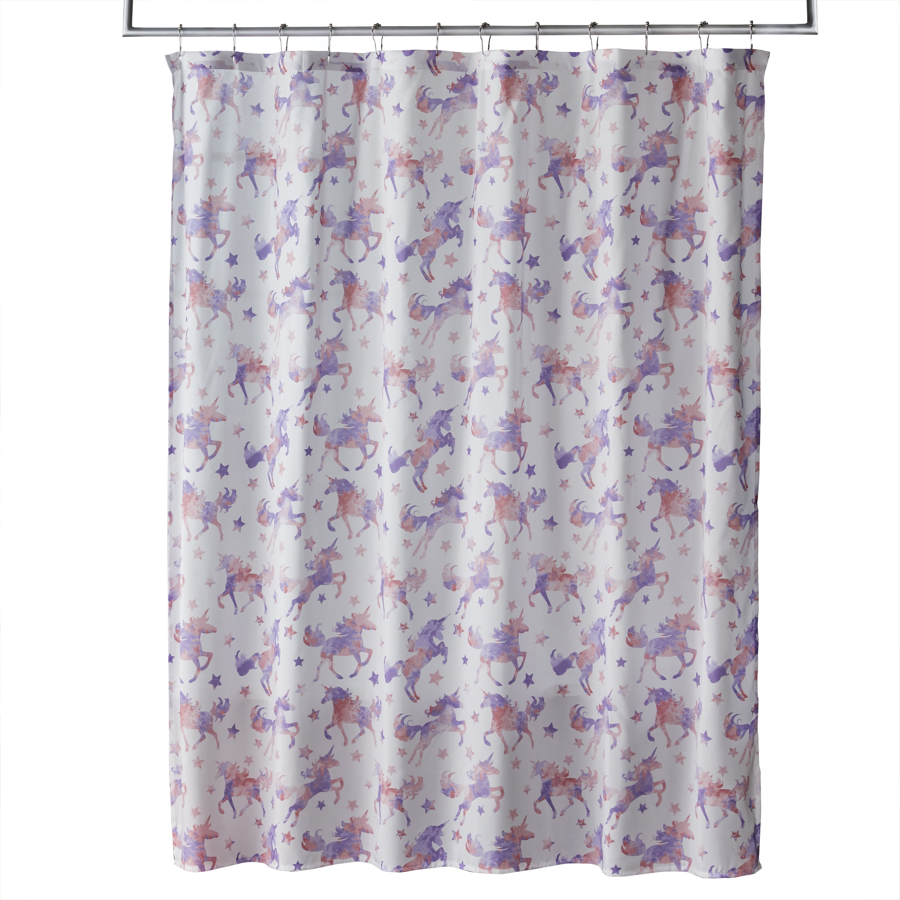 Your Zone Unicorn Kids Bathroom Set, 16 Pieces, Pink Purple, Shower ...