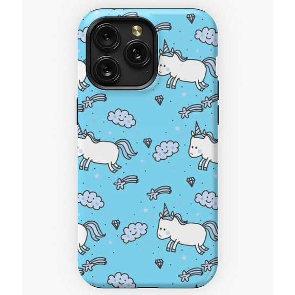 Unicorn Kids Blue Magical Mythical Creature Art A10102&nbsp;Phone Case for iPhone 11 to 17 Pro Max
