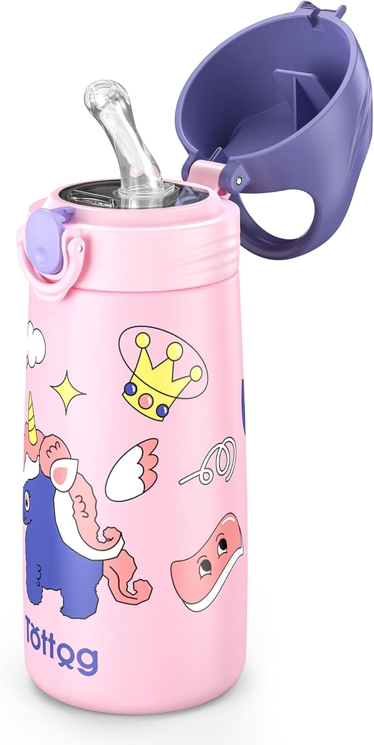 Unicorn Kids Insulated Stainless Steel Water Bottle with Straw for ...